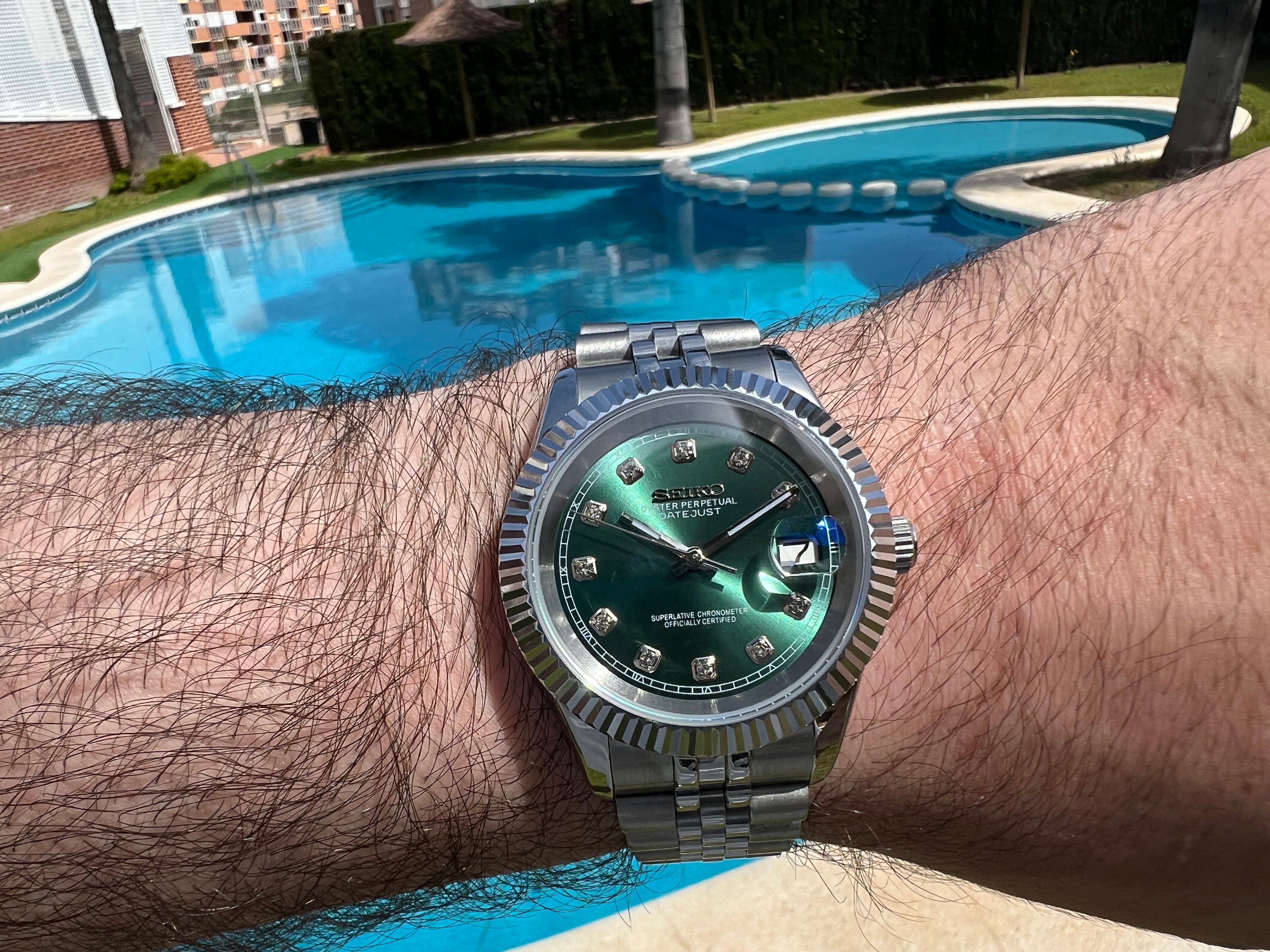 Seiko Datejust Green diamond Dial