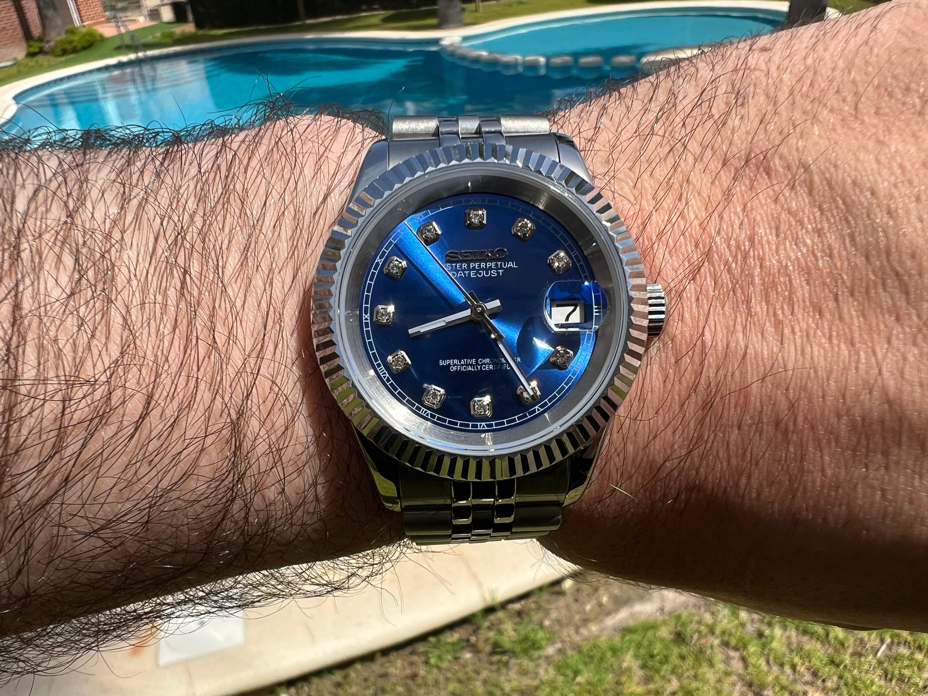 Seiko Datejust Blue diamond Dial