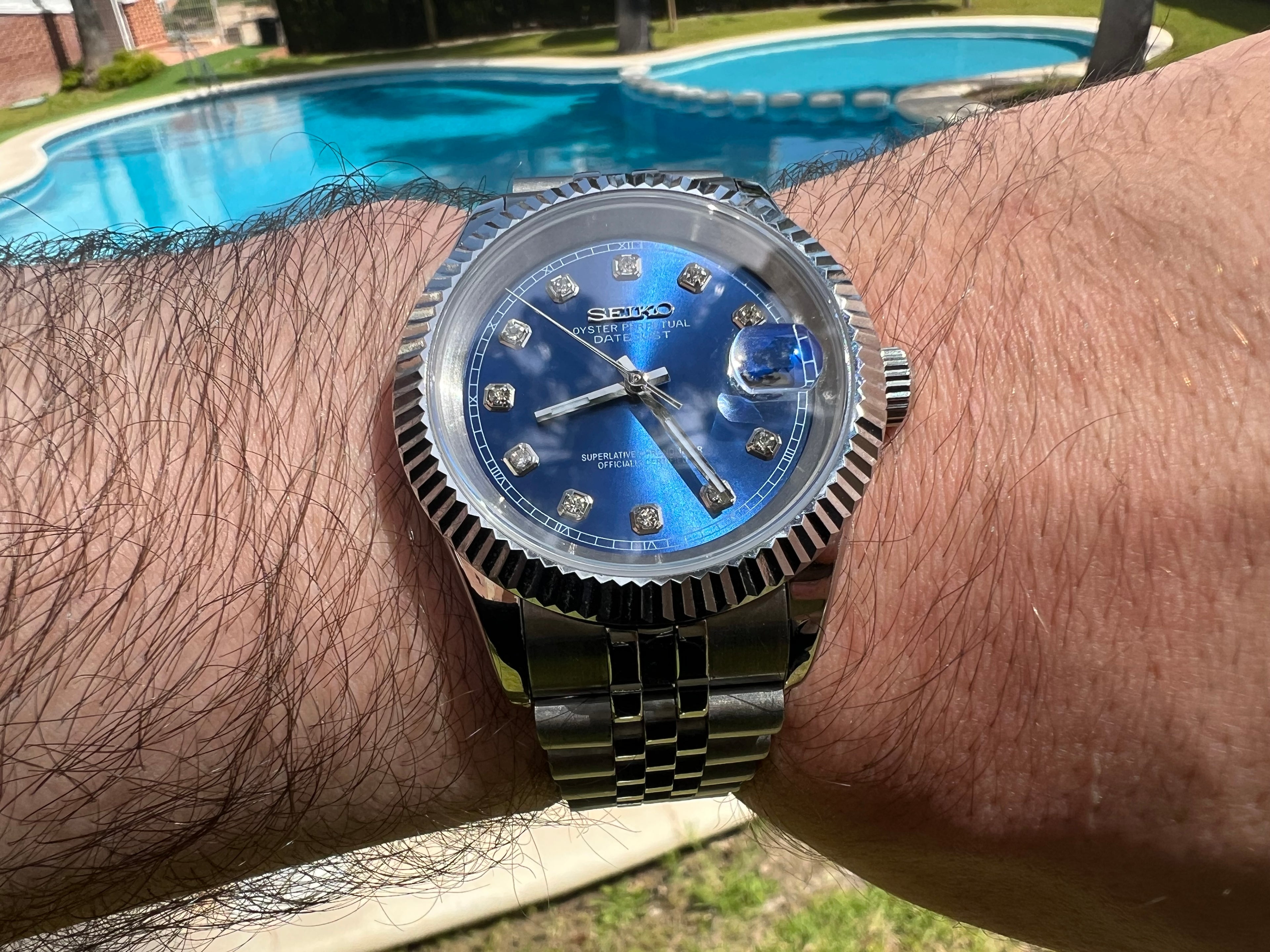Seiko Datejust Blue diamond Dial