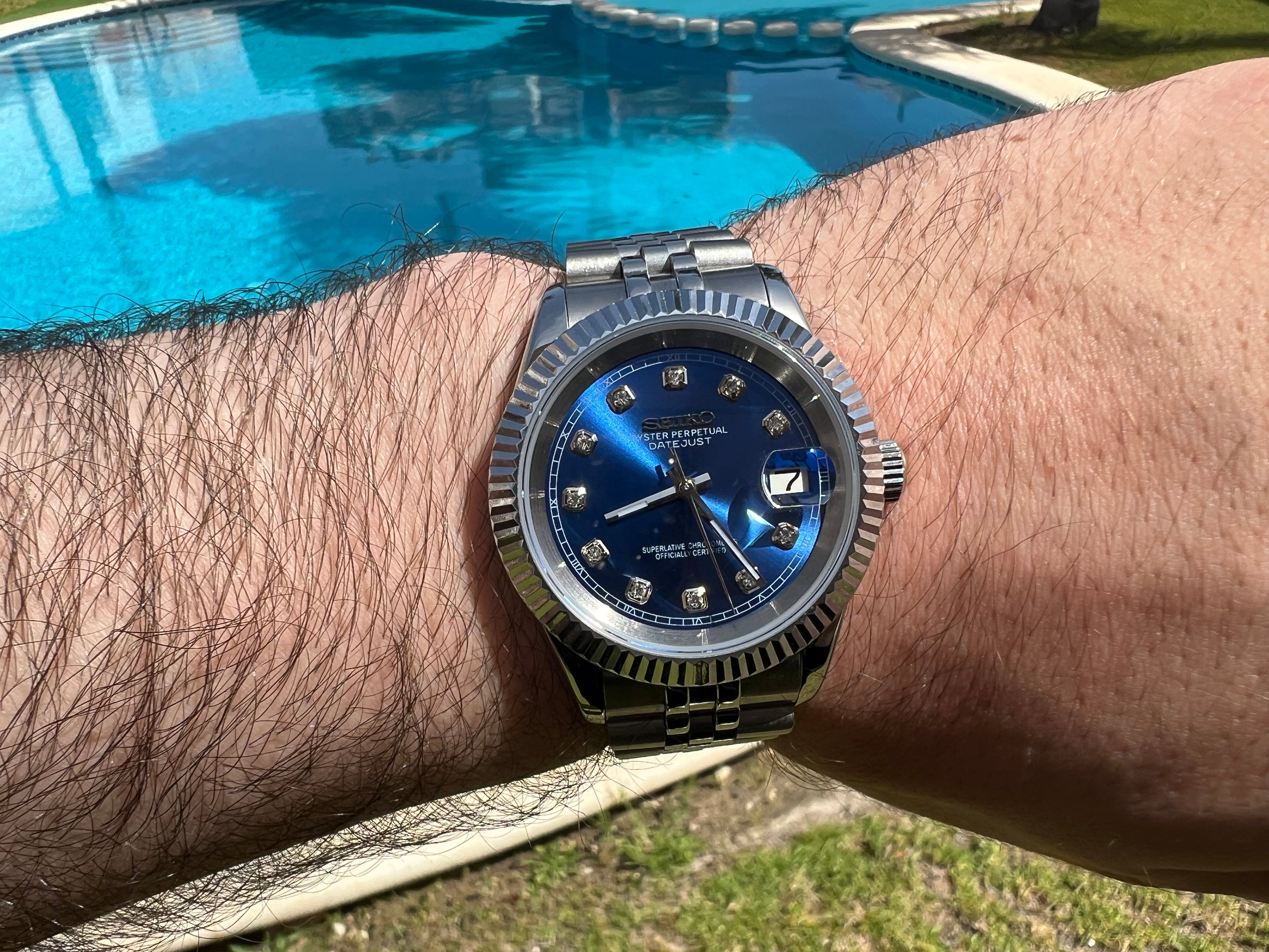 Seiko Datejust Blue diamond Dial