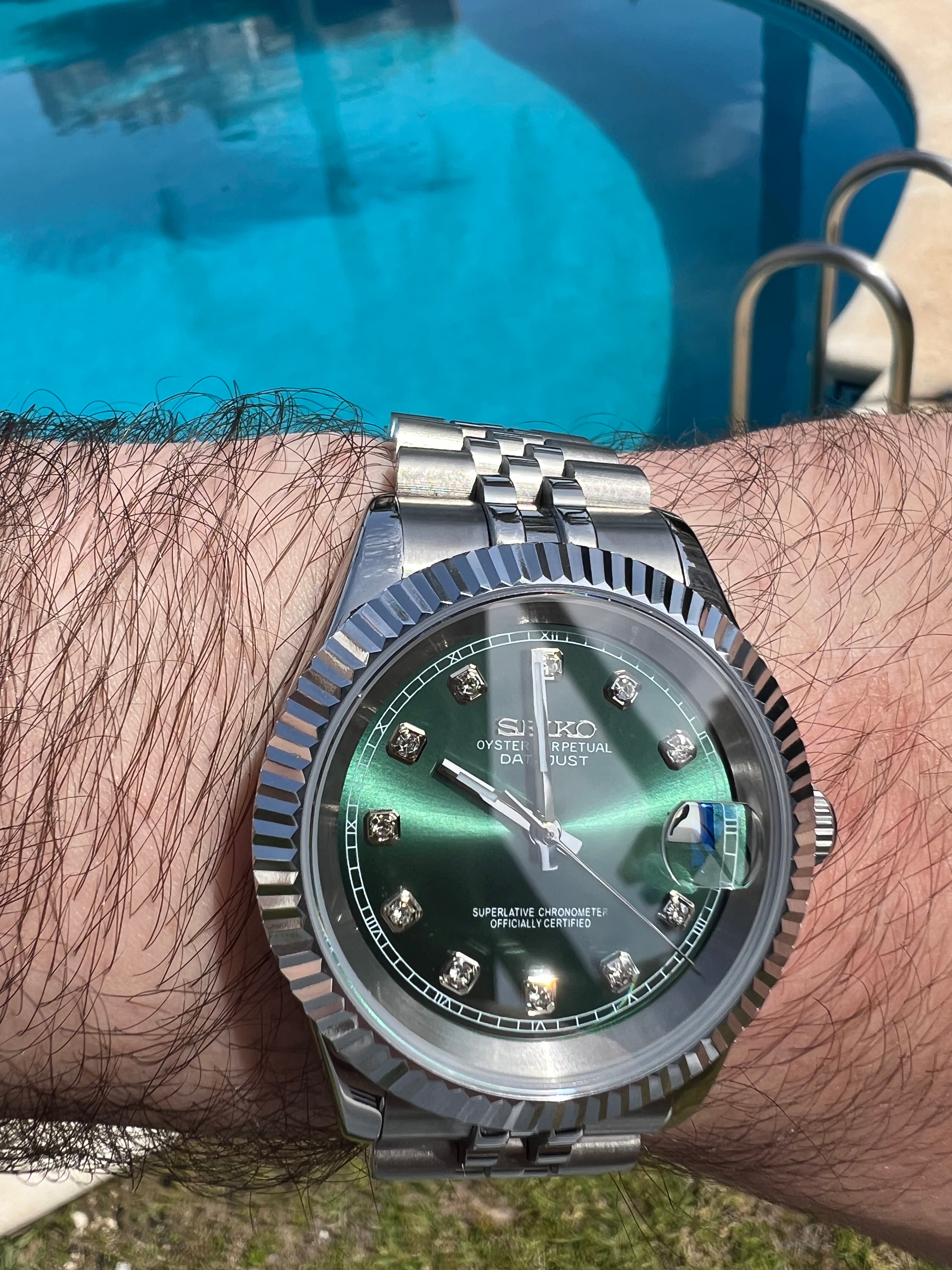 Seiko Datejust Green diamond Dial