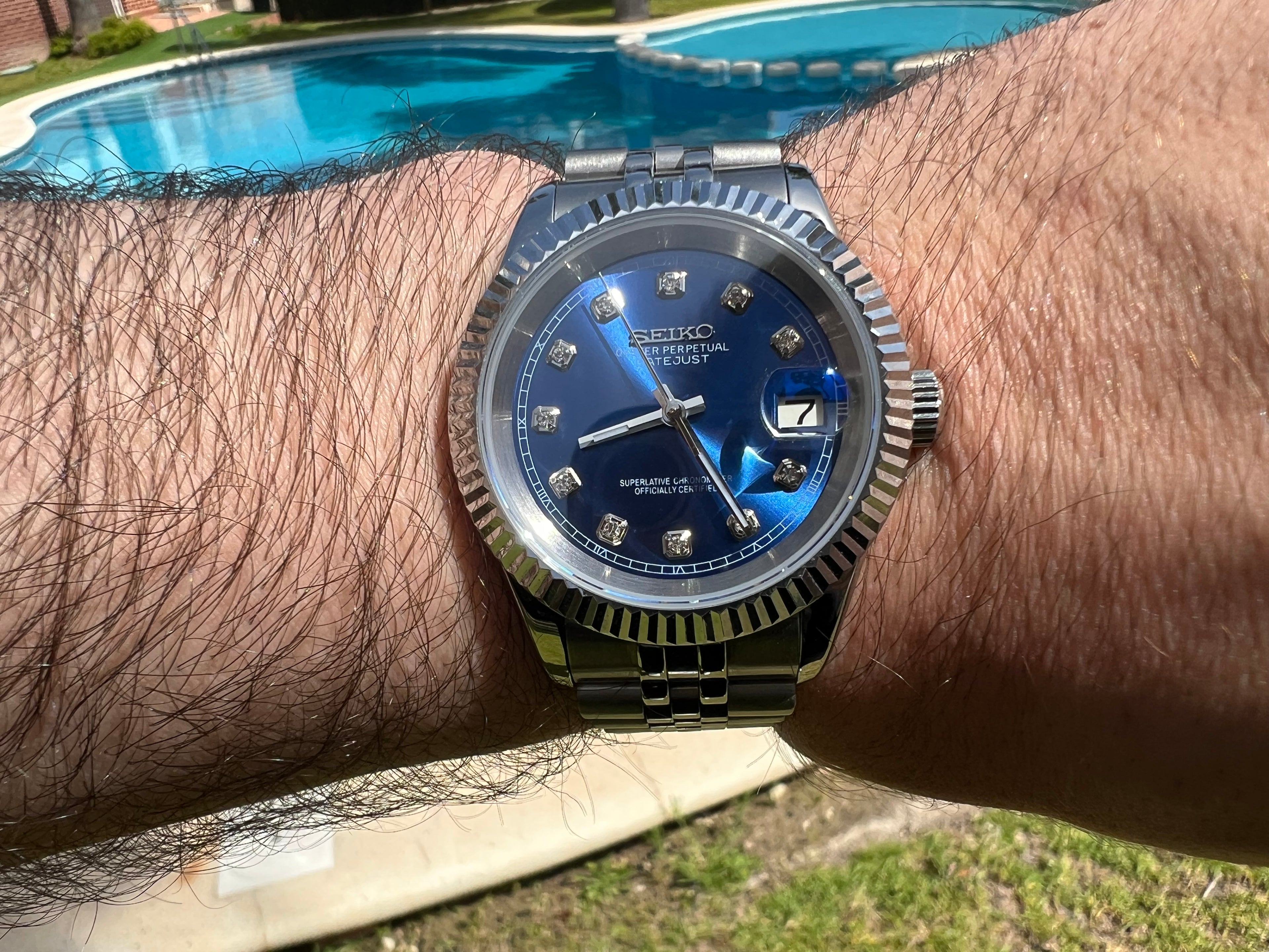 Seiko Datejust Blue diamond Dial