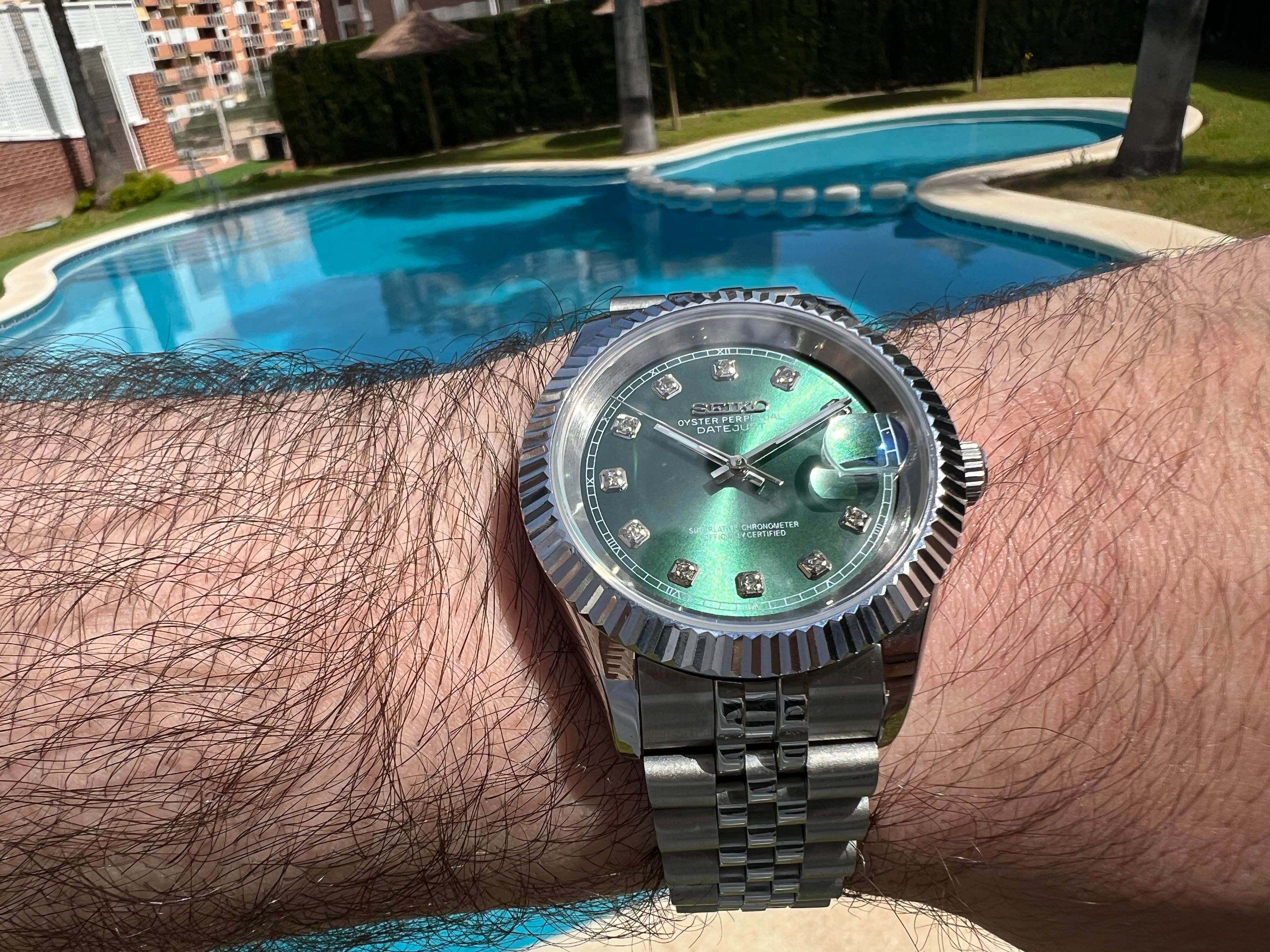 Seiko Datejust Green diamond Dial